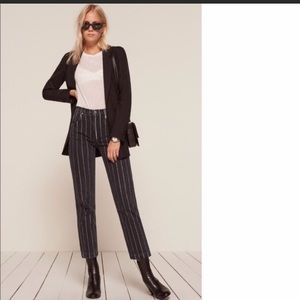 Reformation striped straight leg jeans